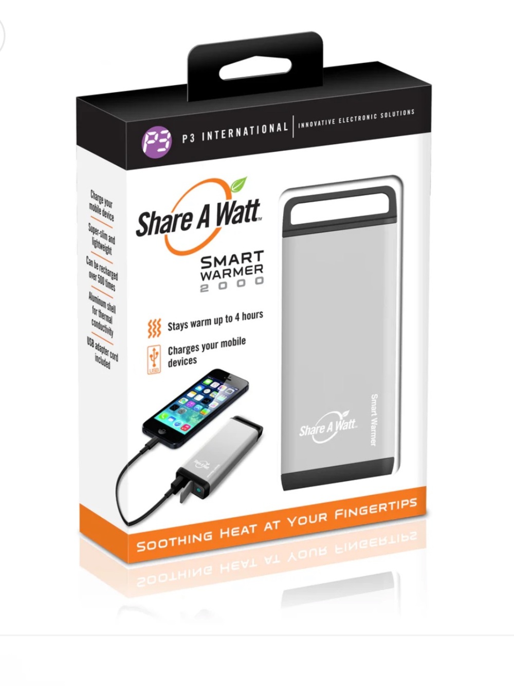 P3 International P8465 Share Watt Smart Warmer Hand Warmer and Mobile Charger